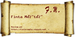 Finta Máté névjegykártya