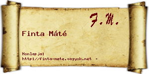 Finta Máté névjegykártya